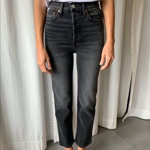 RE/DONE 70’s Stovepipe Washed Black Jean